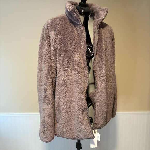 UNIQLO Womens' Fluffy Yarn Fleece Full-Zip Jacket | Color: "36 Brown" | XL - Picture 6 of 8